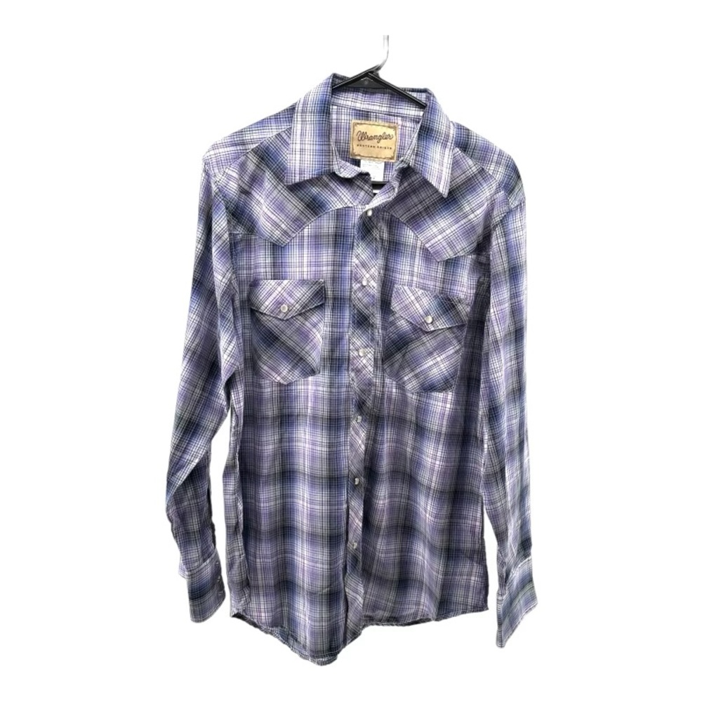 Wrangler | Men’s M Medium Plaid Pearl Snap Long Sleeve Shirt Western Rodeo - Picture 1 of 11